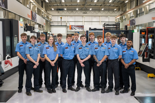 A selection Of Mazak apprentices at the company's December open house