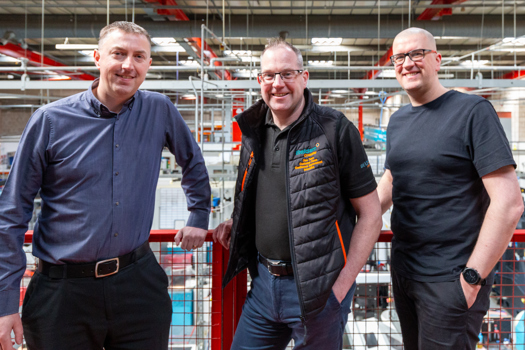 (L-R) Beldam Crossley's Dave Haxton, MD; Gareth Holt, Commercial Director; and Chris Partington, Financial Director