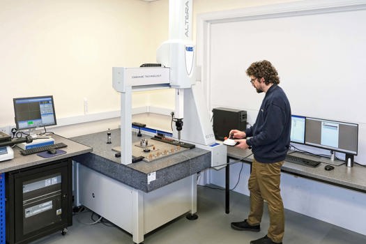 Bowman International's quality manager Owen White operating the LK Altera 10.7.5 CMM