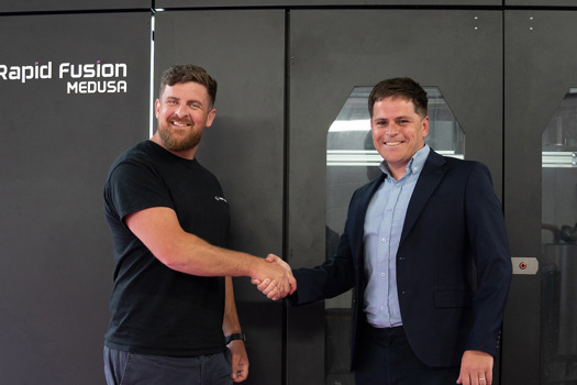 (L-R) Martin Jewell from Rapid Fusion with Paul Rowe from Applied Automation