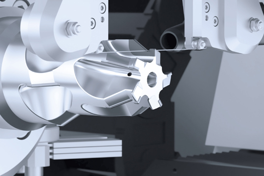 Rotary tools being eroded on the Vpulse 500