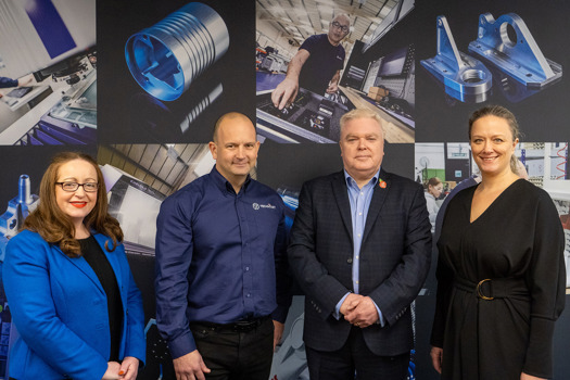 L-R: Michelle Connor (Warwickshire Manufacturing Growth Programme), Adam Land (Technoset), Cllr Martin Watson (Warwickshire County Council) and Cllr Louise Robinson (Rugby Borough Council)