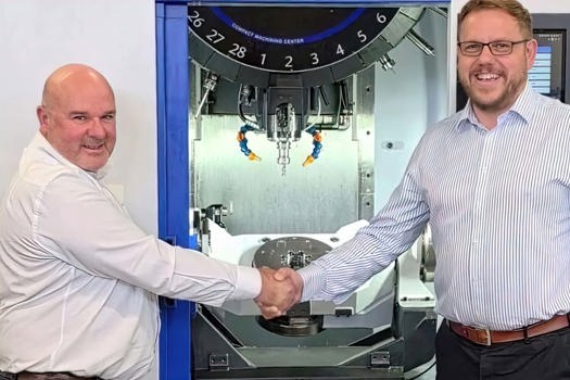 Owen Gibbons (left) with Peter Smith at the Whitehouse Machine Tools showroom and technical centre in Kenilworth