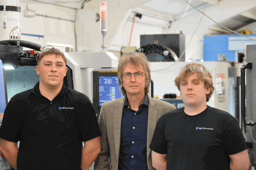 (L-R) Apprentice Jake Moody With Managing Director Jason Aldridge and Apprentice Finlay Connell