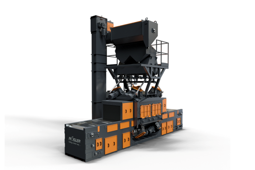 Rösler UK's new advanced RDGE wire mesh belt shot blast machine 