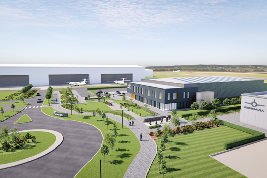 An artists impression of ZeroAvia's new Hydrogen Centre of Excellence at AMIDS